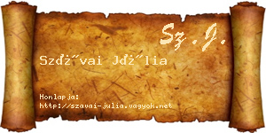 Szávai Júlia névjegykártya